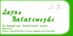 lajos malatinszki business card
